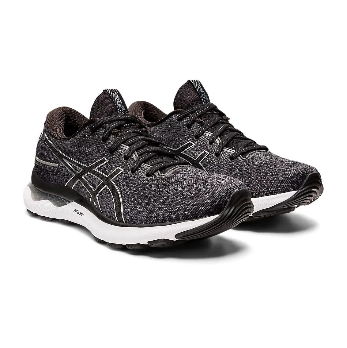 Womens ASICS GEL-Nimbus 24 (Wide) - Black / Pure Silver