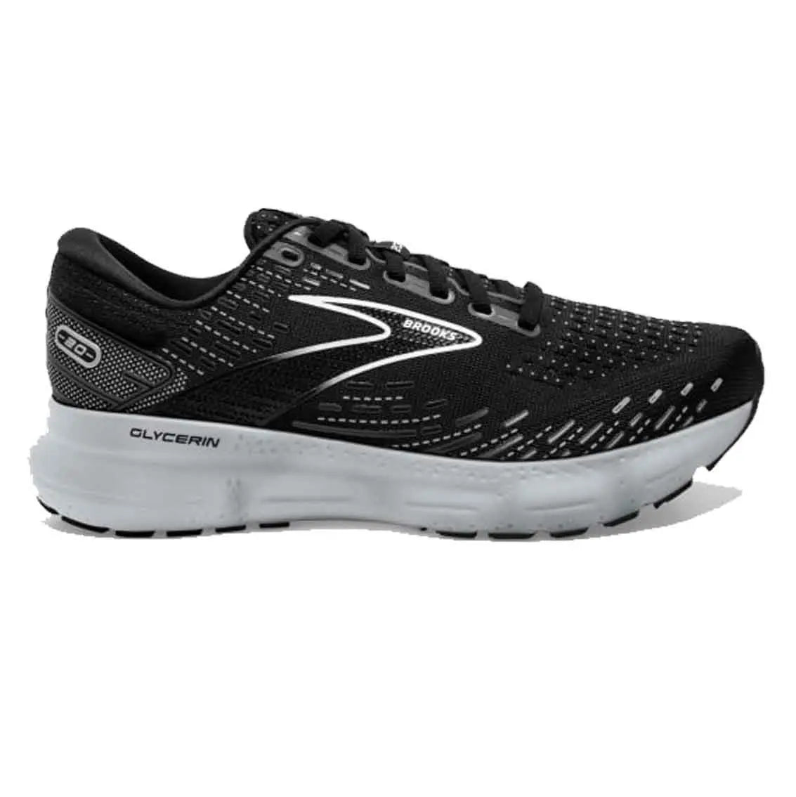 Womens Brooks Glycerin 20 (Wide) - Black / White