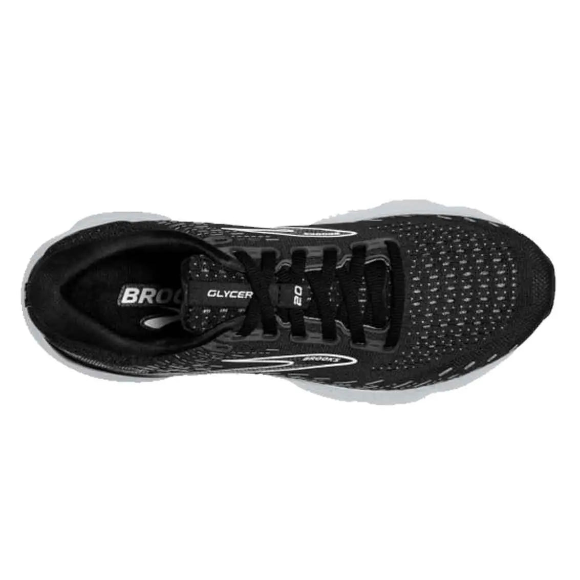 Womens Brooks Glycerin 20 (Wide) - Black / White