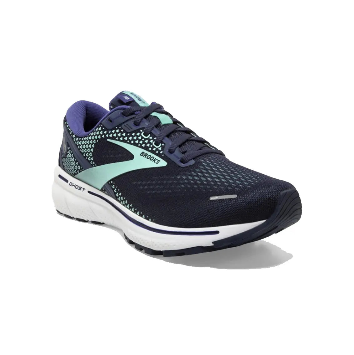 Womens Brooks Ghost 14 (Wide) - Peacoat / Yucca / Navy