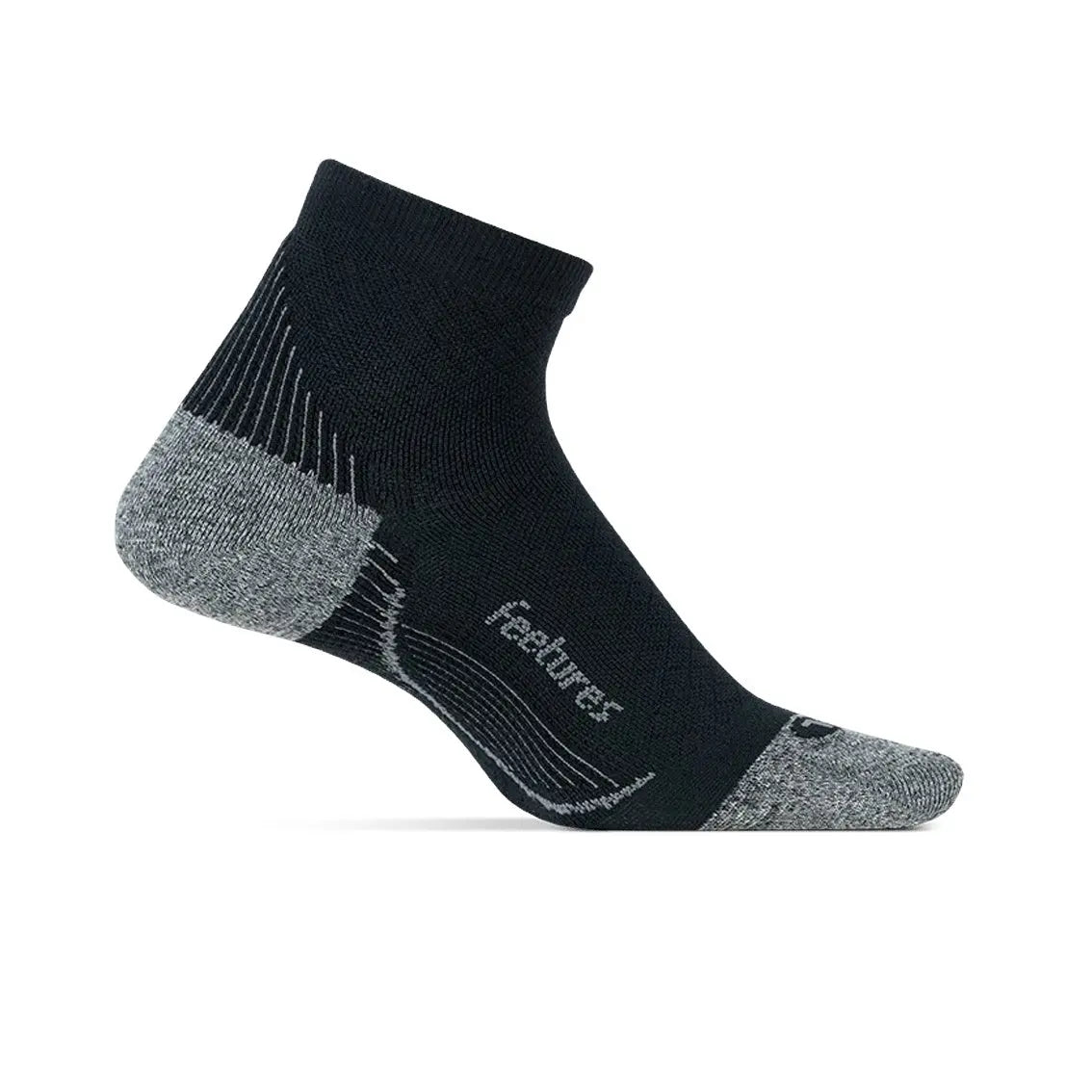 Feetures Plantar Fasciitis UltraLight Compression Sock Quarter - Black