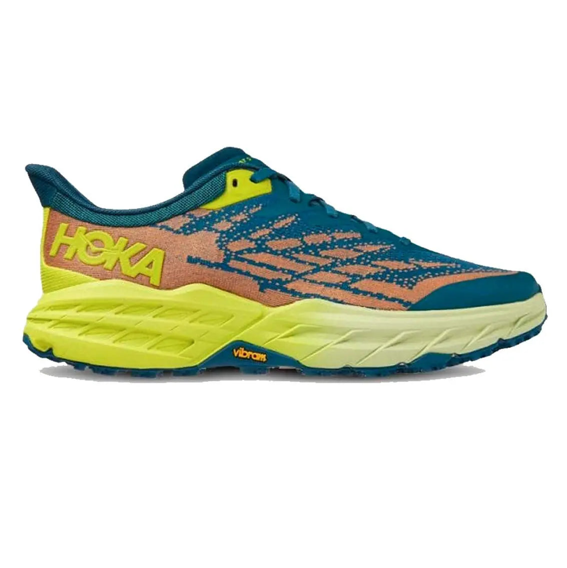 Mens HOKA Speedgoat 5 (Wide) - Blue Coral / Evening Primrose