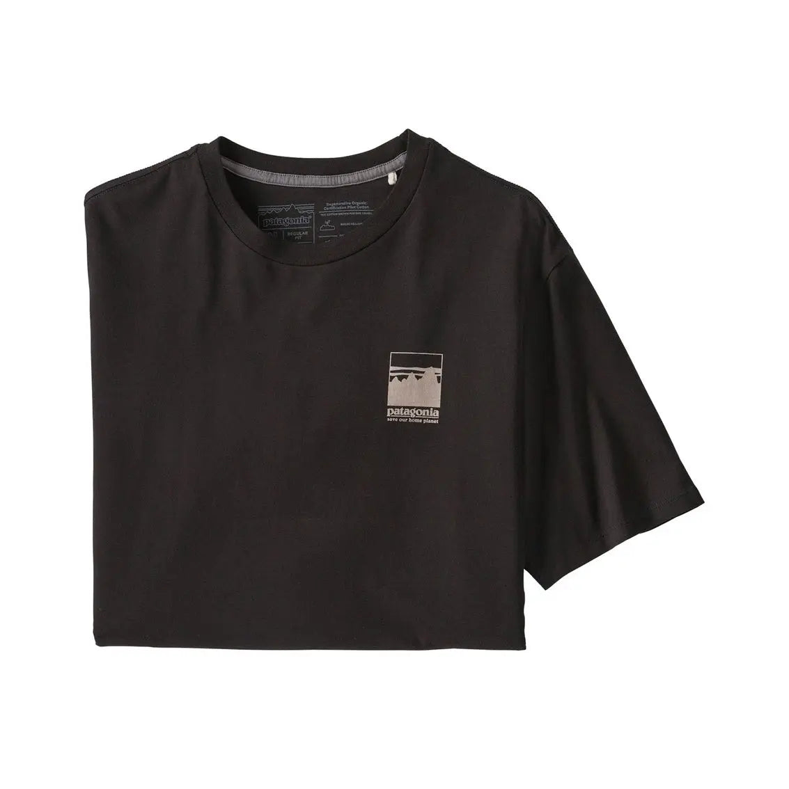 Mens Patagonia Alpine Icon Regenerative Organic Pilot Cotton T-Shirt - Black