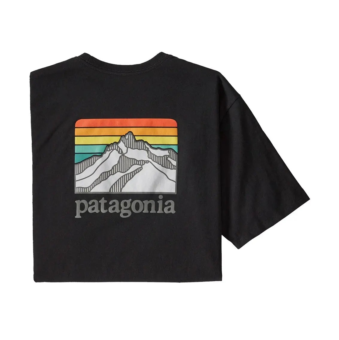 Mens Patagonia Line Logo Ridge Pocket Responsibili-Tee - Black