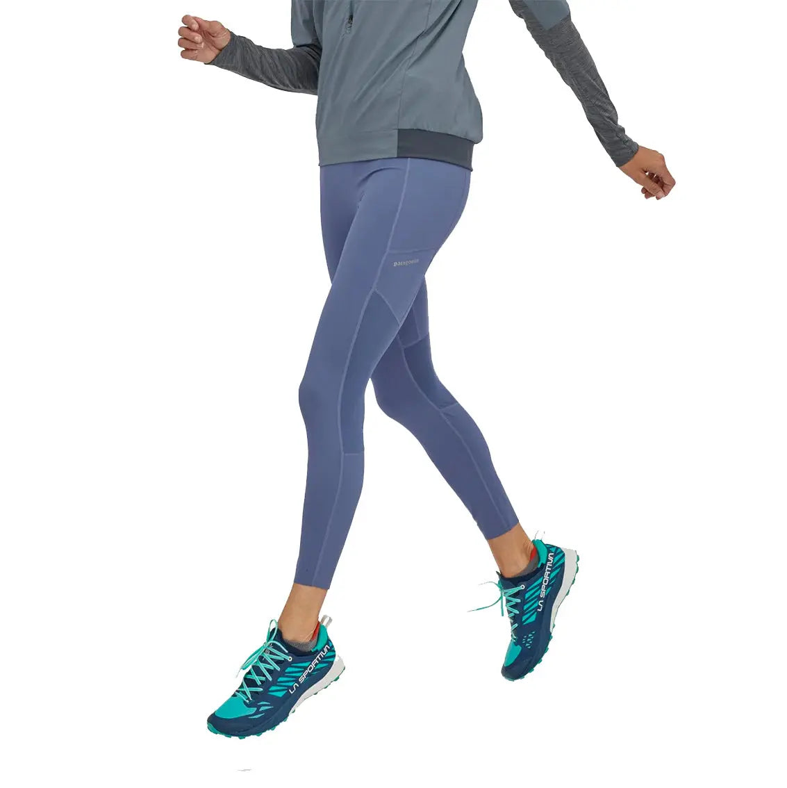 Womens Patagonia Endless Run 7/8 Tights - Current Blue