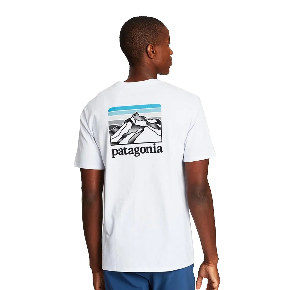 Mens Patagonia Line Logo Ridge Pocket Responsibili-Tee - Dark White