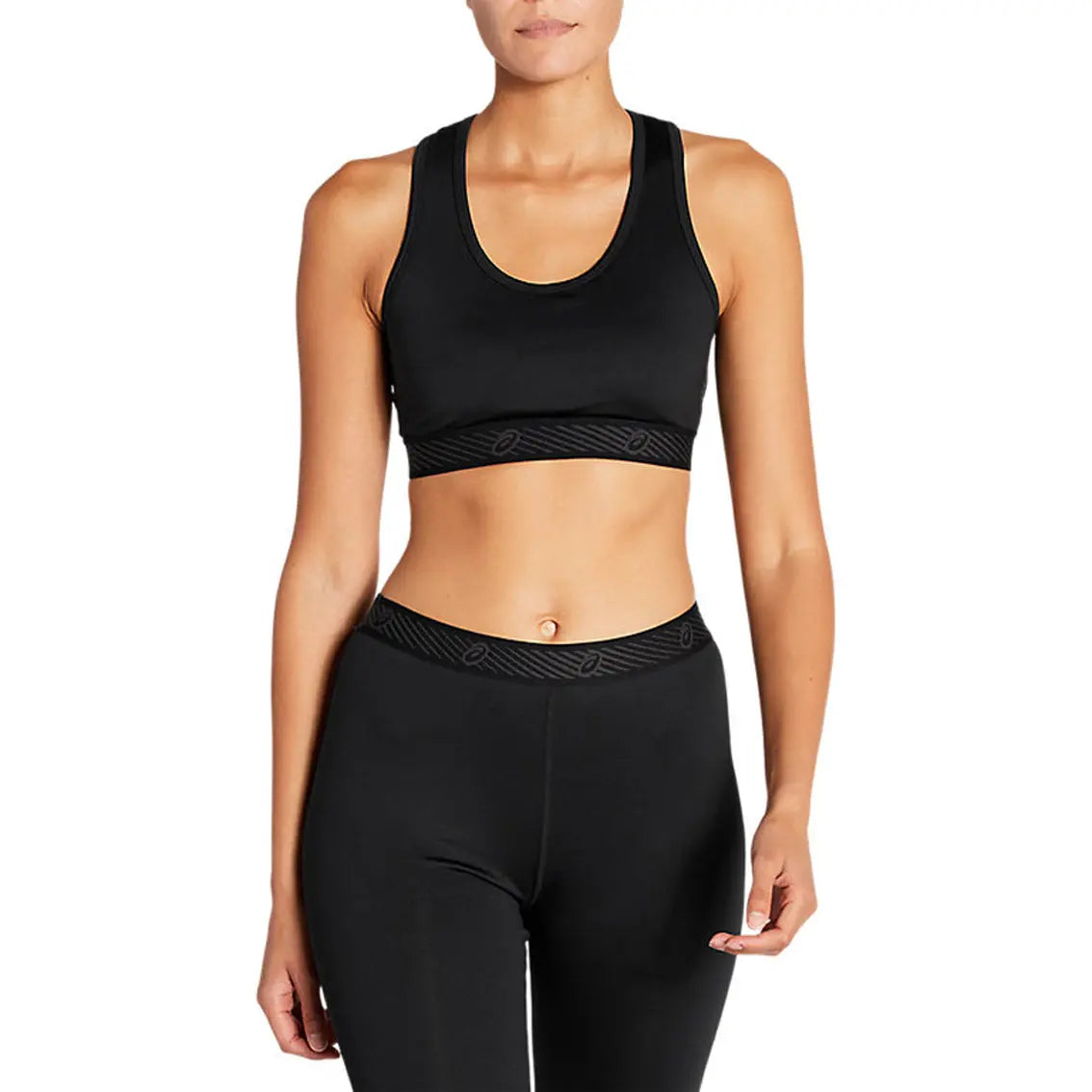 Womens ASICS Logo Sports Bra - Performance Black