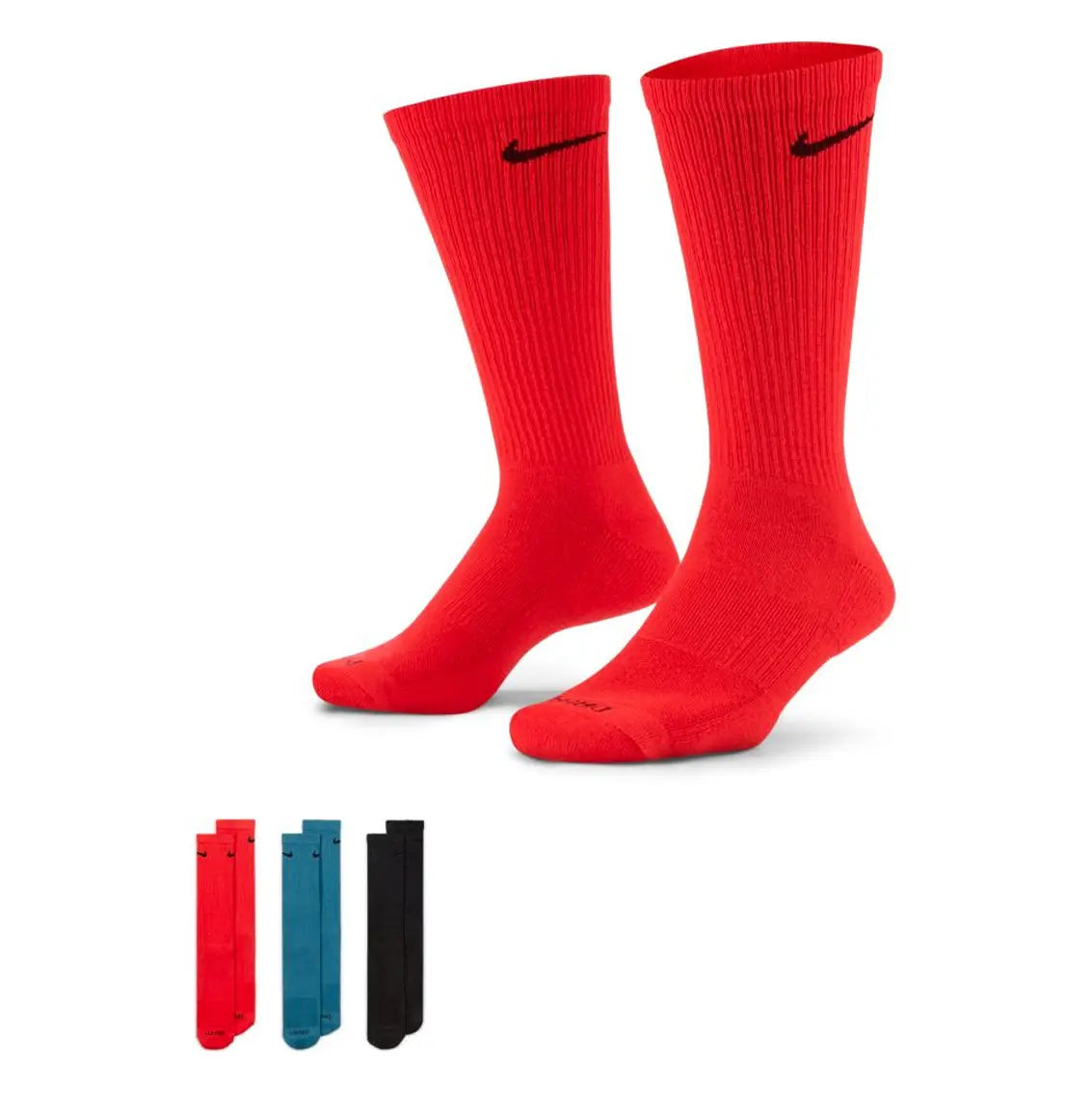Nike Everyday Cushioned Socks - Red / Blue / Grey