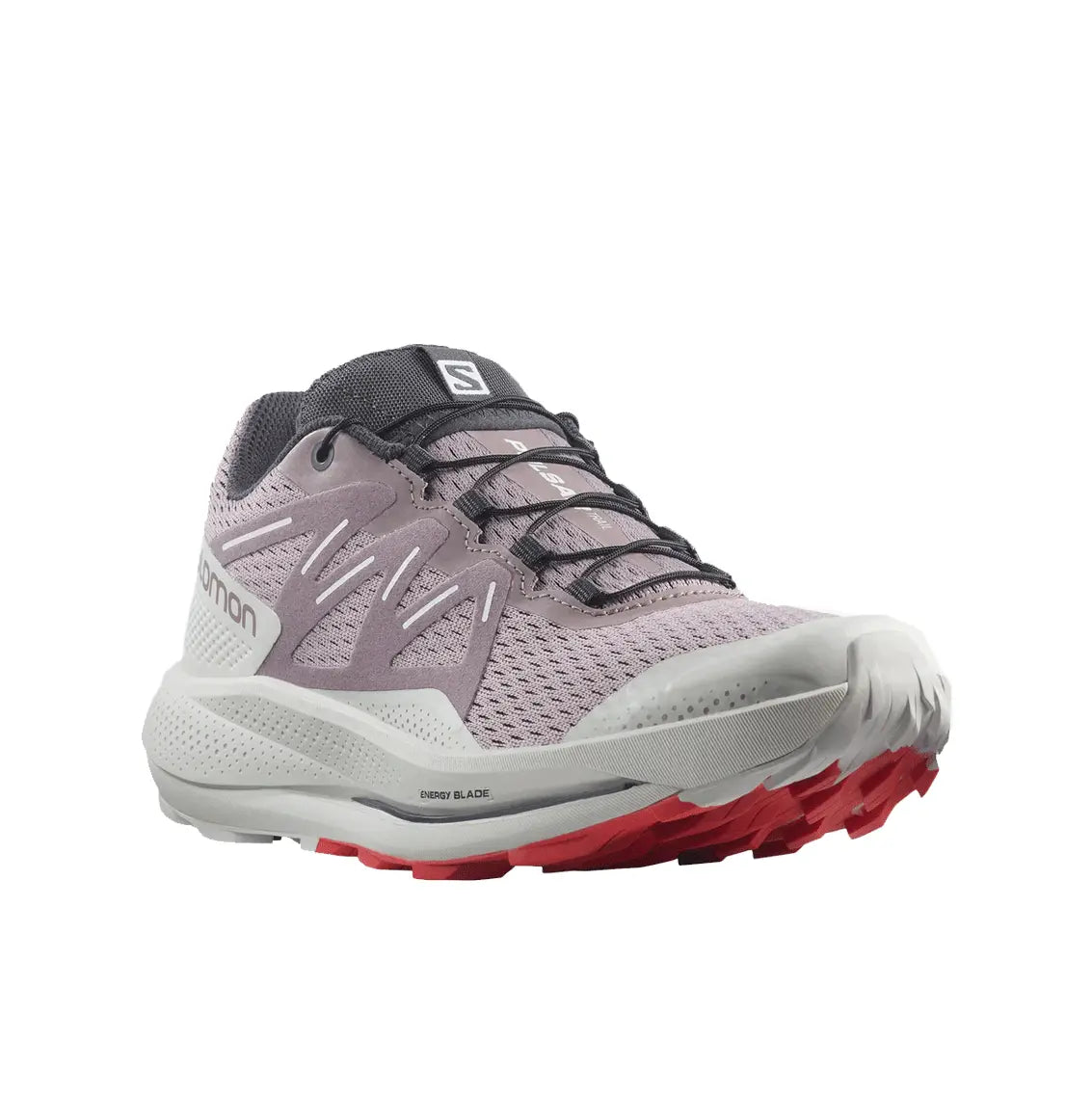 Womens Salomon Pulsar Trail - Quail / Lunar Rock / Poppy Red
